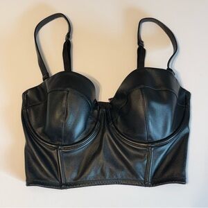 VS Very Sexy Balconet Bustier Faux Leather Bra